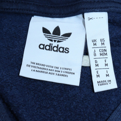 Adidas Men's Blue Pullover Hoodie M Logo Fleece Sportswear - Image 4
