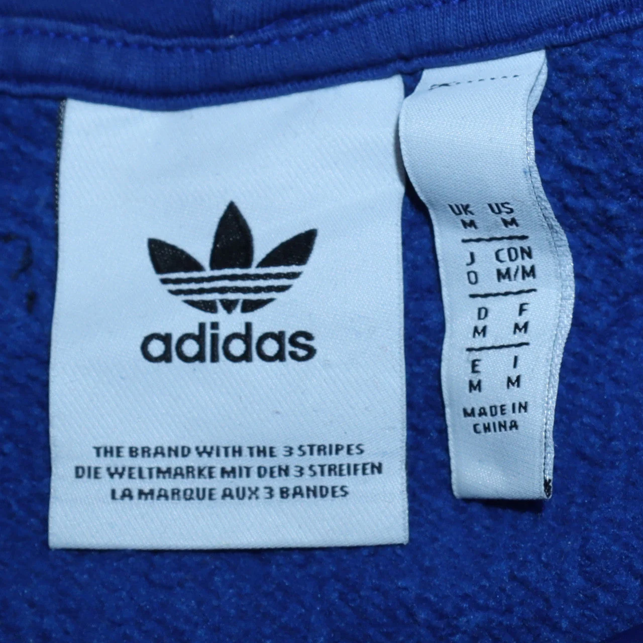 Adidas Men's Blue Pullover Hoodie Medium Fleece Sportswear - Image 5