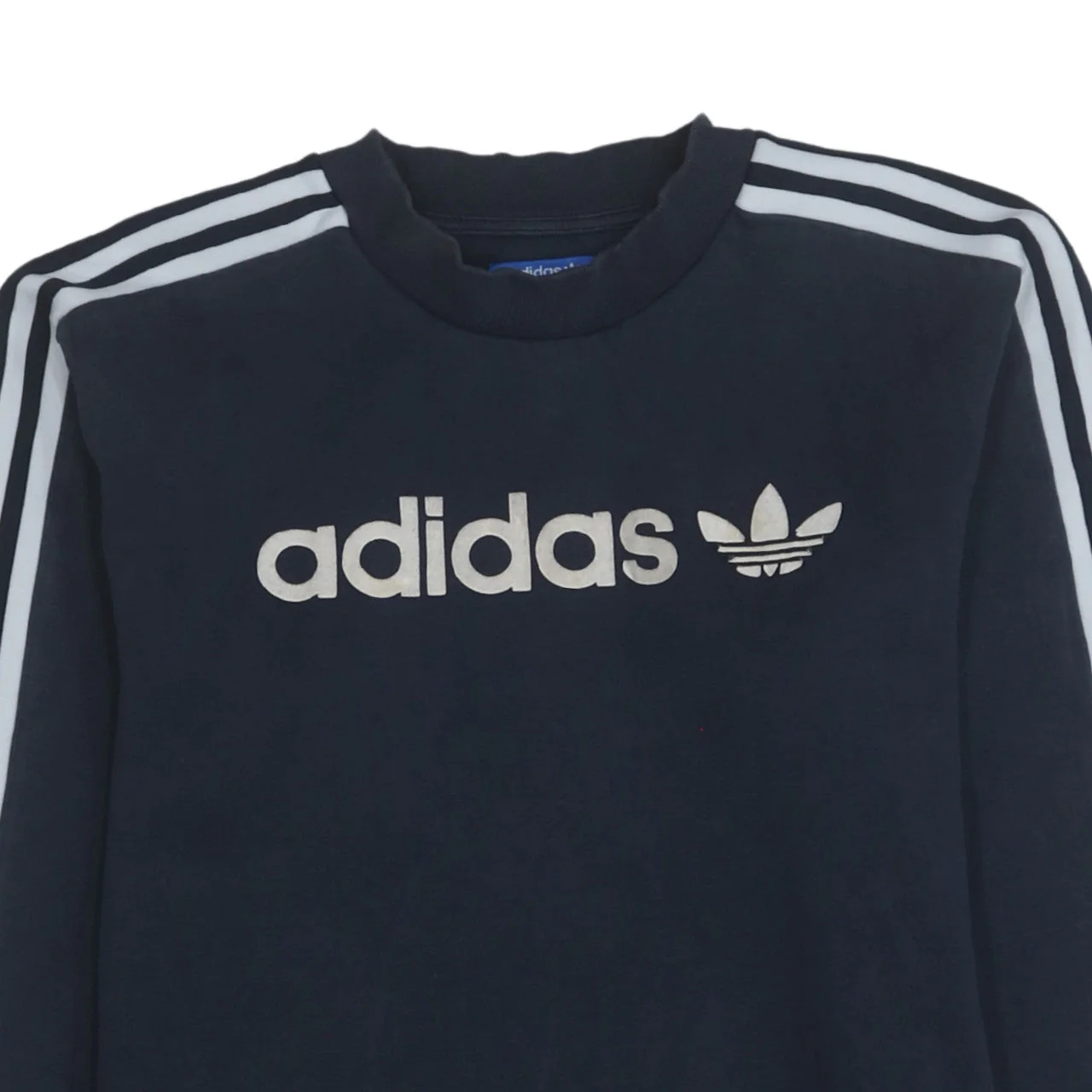 Adidas Mens Blue Pullover Sweatshirt M Logo Crew Neck Sportswear - Image 7