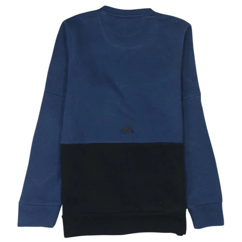 Adidas Mens Blue Pullover Sweatshirt Size M Logo Crew Neck Fleece - Image 3