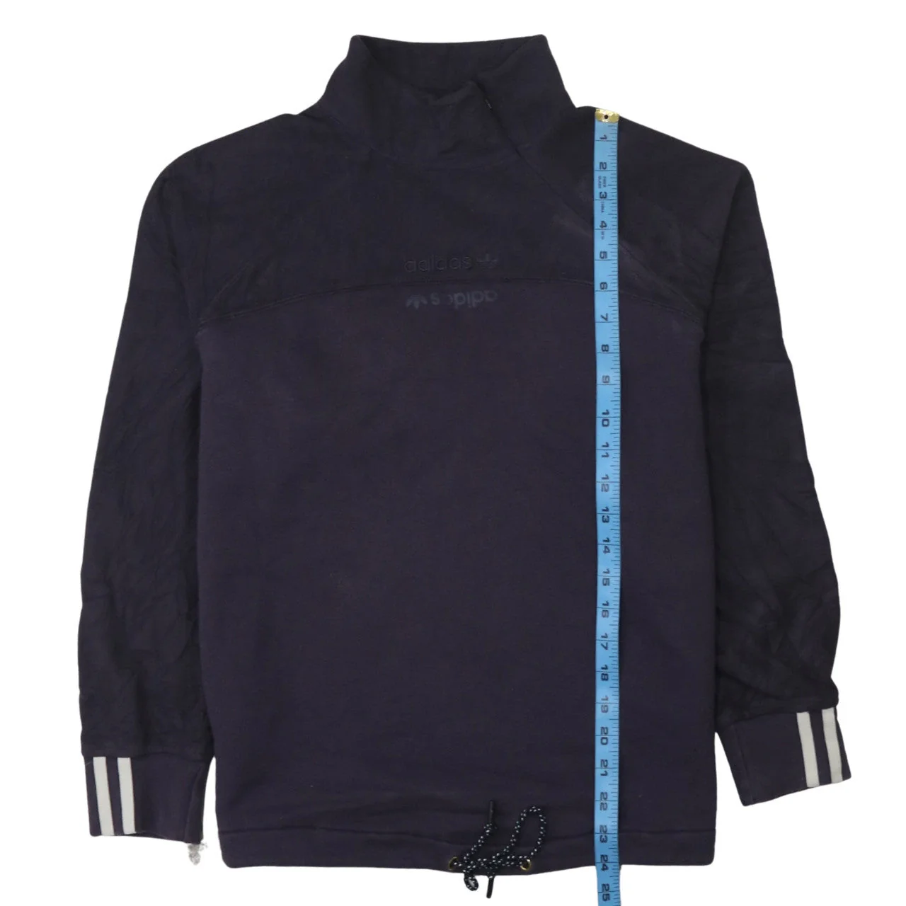 Adidas Men's Blue Pullover Sweatshirt Size S High Neck Sportswear - Image 3