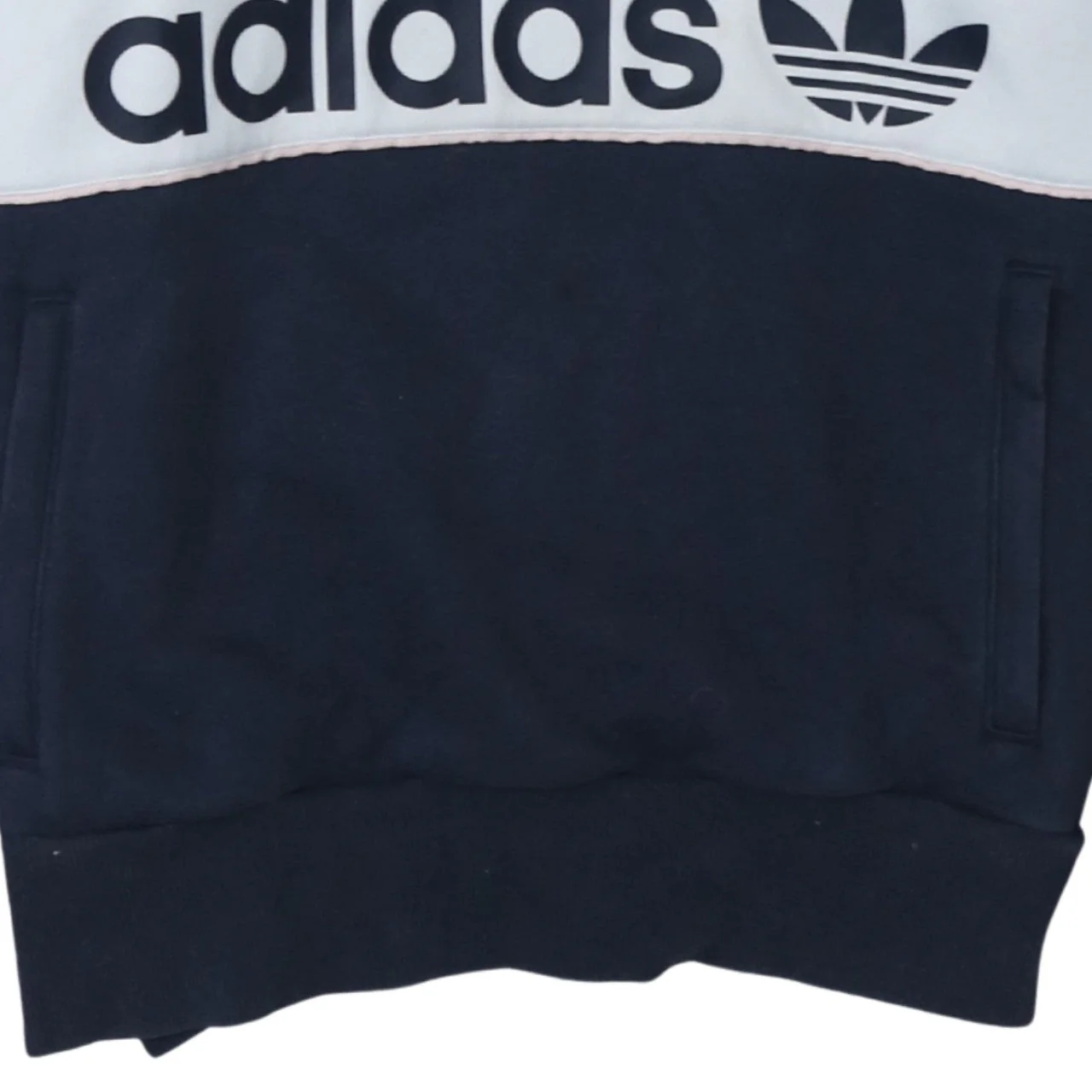 Adidas Mens Blue Small 1/2 Zip Logo Hoodie Pullover Sweatshirt - Image 8