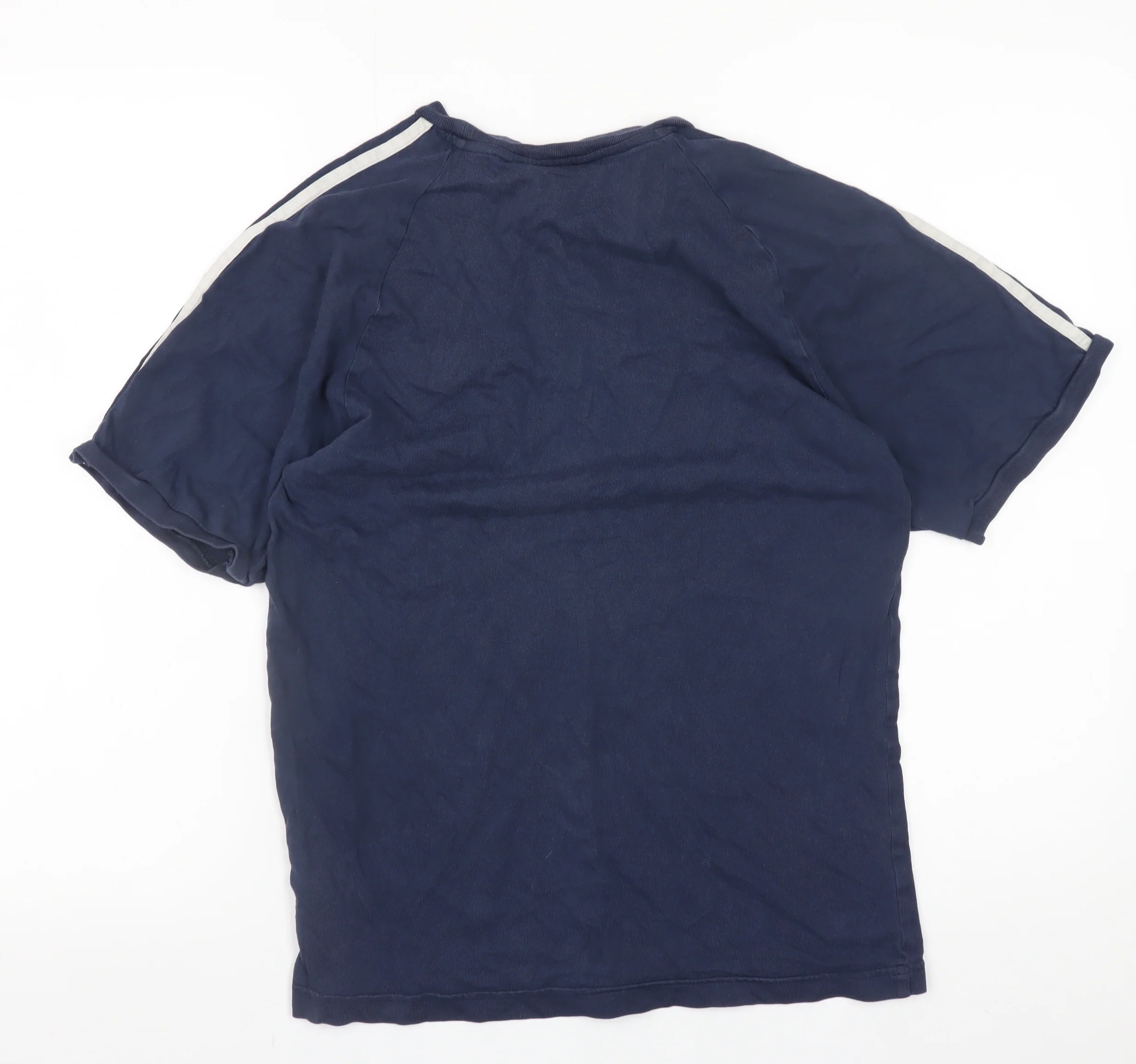 adidas Men's Blue Small Trefoil Short Sleeve T-Shirt - Image 3