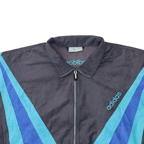 Adidas Men's Blue Vintage Bomber Sports Jacket L 42in Full Zip - Image 7