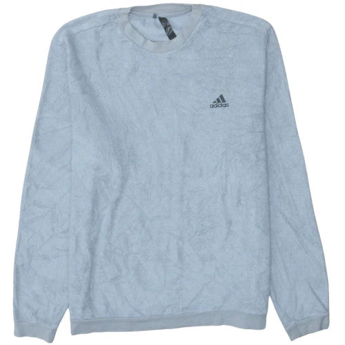 Adidas Men's Blue XL Crew Neck Fleece Pullover Sweatshirt