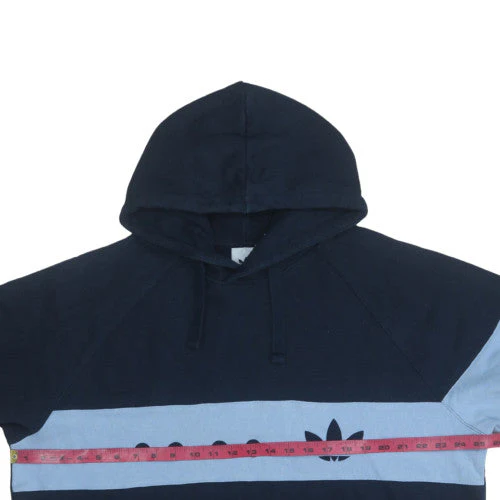 Adidas Men's Blue XL Pullover Hoodie with Logo Graphic Fleece - Image 2