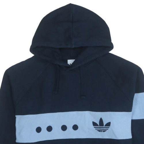 Adidas Men's Blue XL Pullover Hoodie with Logo Graphic Fleece - Image 8