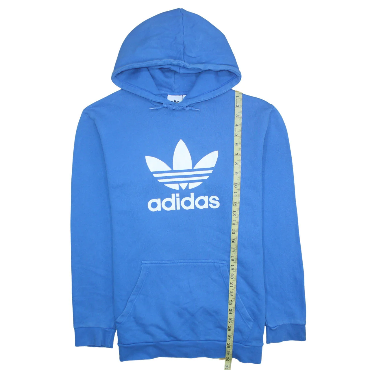 Adidas Mens Blue XL Pullover Hoodie with Logo Print - Image 3