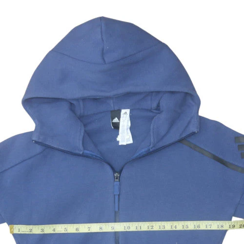 Adidas Men's Blue XS Full Zip Hoodie Sweatshirt - Image 3