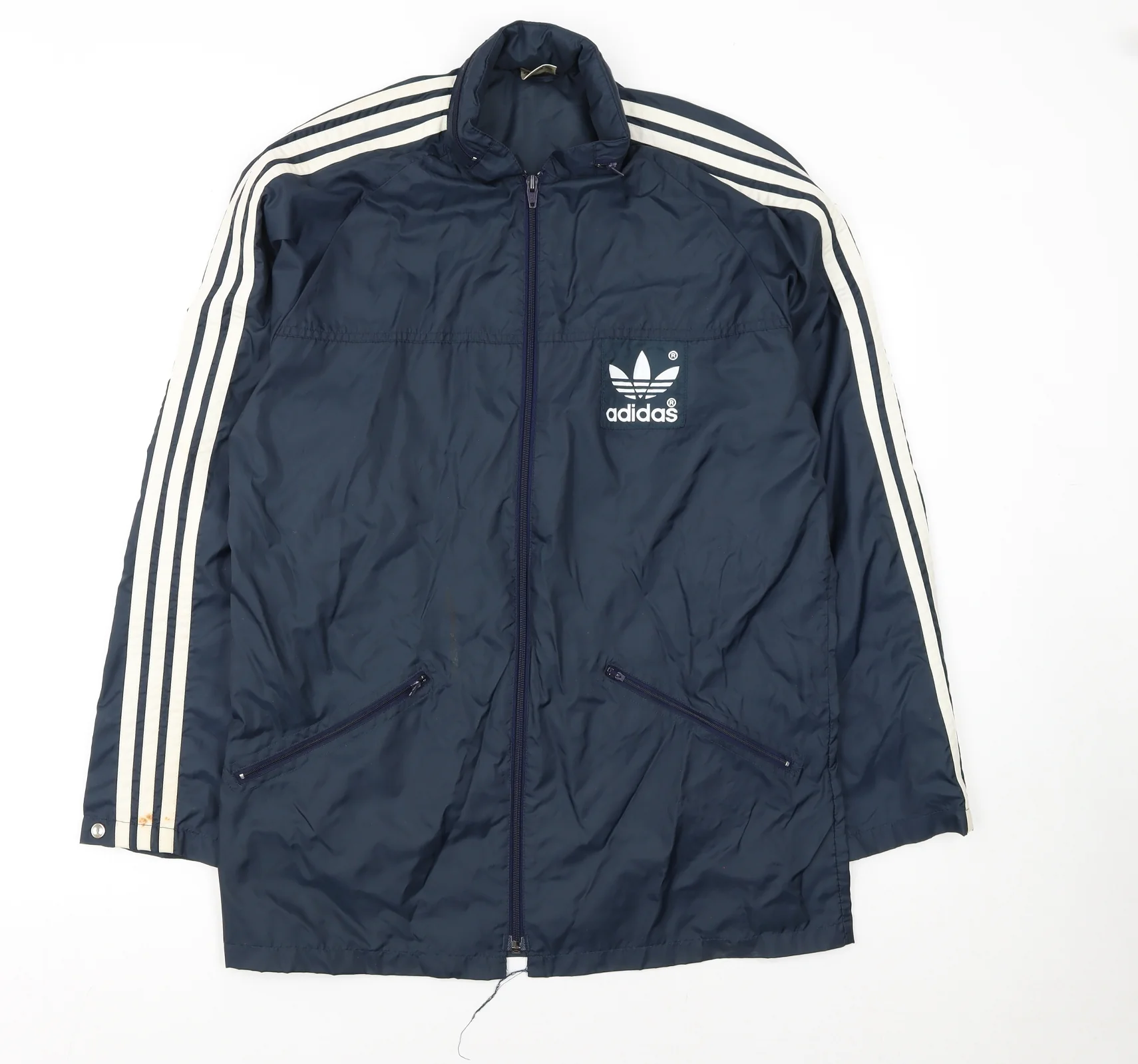 Adidas Men's Blue XS Retro Track Jacket Polyamide Full Zip Windproof