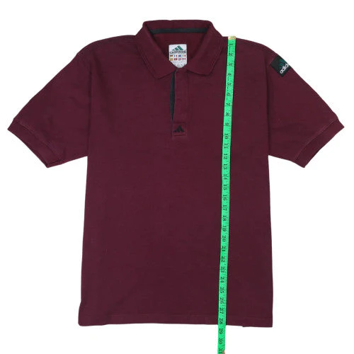Adidas Men's Burgundy Cotton Short Sleeve Polo Shirt Size S - Image 2