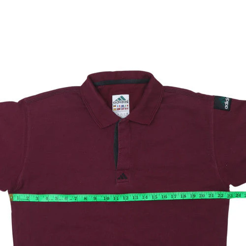 Adidas Men's Burgundy Cotton Short Sleeve Polo Shirt Size S - Image 3