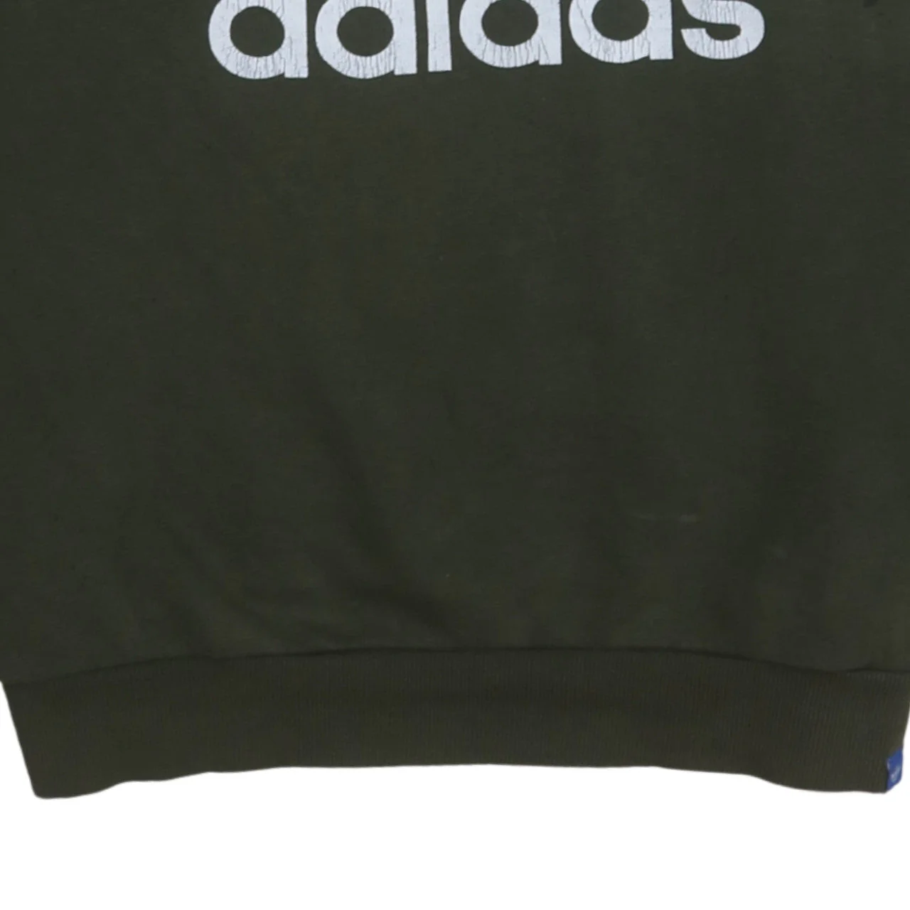 Adidas Men's Green Black Logo Pullover Sweatshirt Size L - Image 7