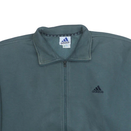 Adidas Mens Green Full Zip Sweatshirt Size L Fleece Sportswear - Image 6