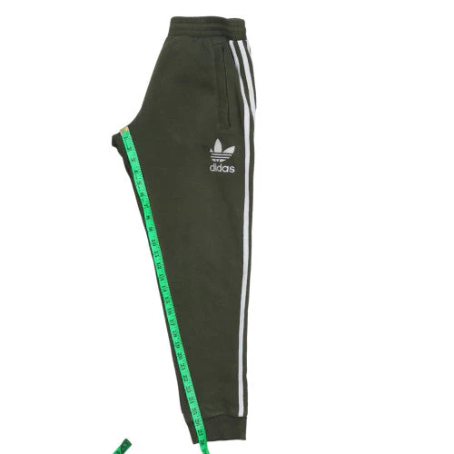 Adidas Men's Green Jogger Sweatpants S Regular Fit Logo Stripe - Image 2