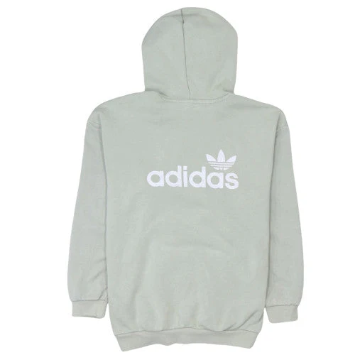 adidas Men's Green Pullover Hoodie Size S Fleece Logo Sweatshirt - Image 4