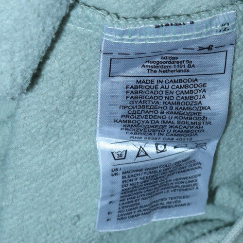 adidas Men's Green Pullover Hoodie Size S Fleece Logo Sweatshirt - Image 5