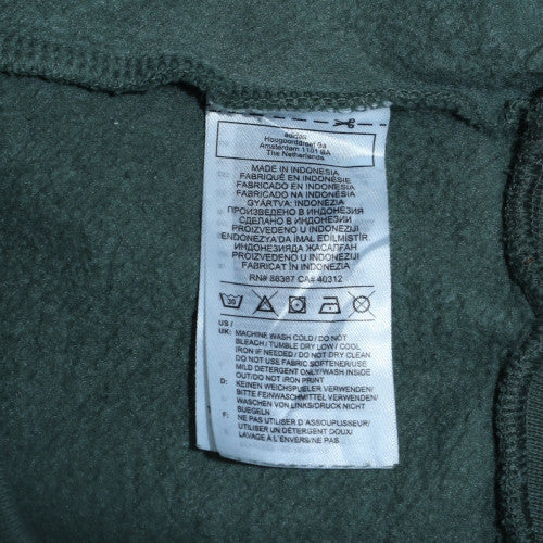 Adidas Men's Green Pullover Hoodie Small Logo Fleece Sweatshirt - Image 6