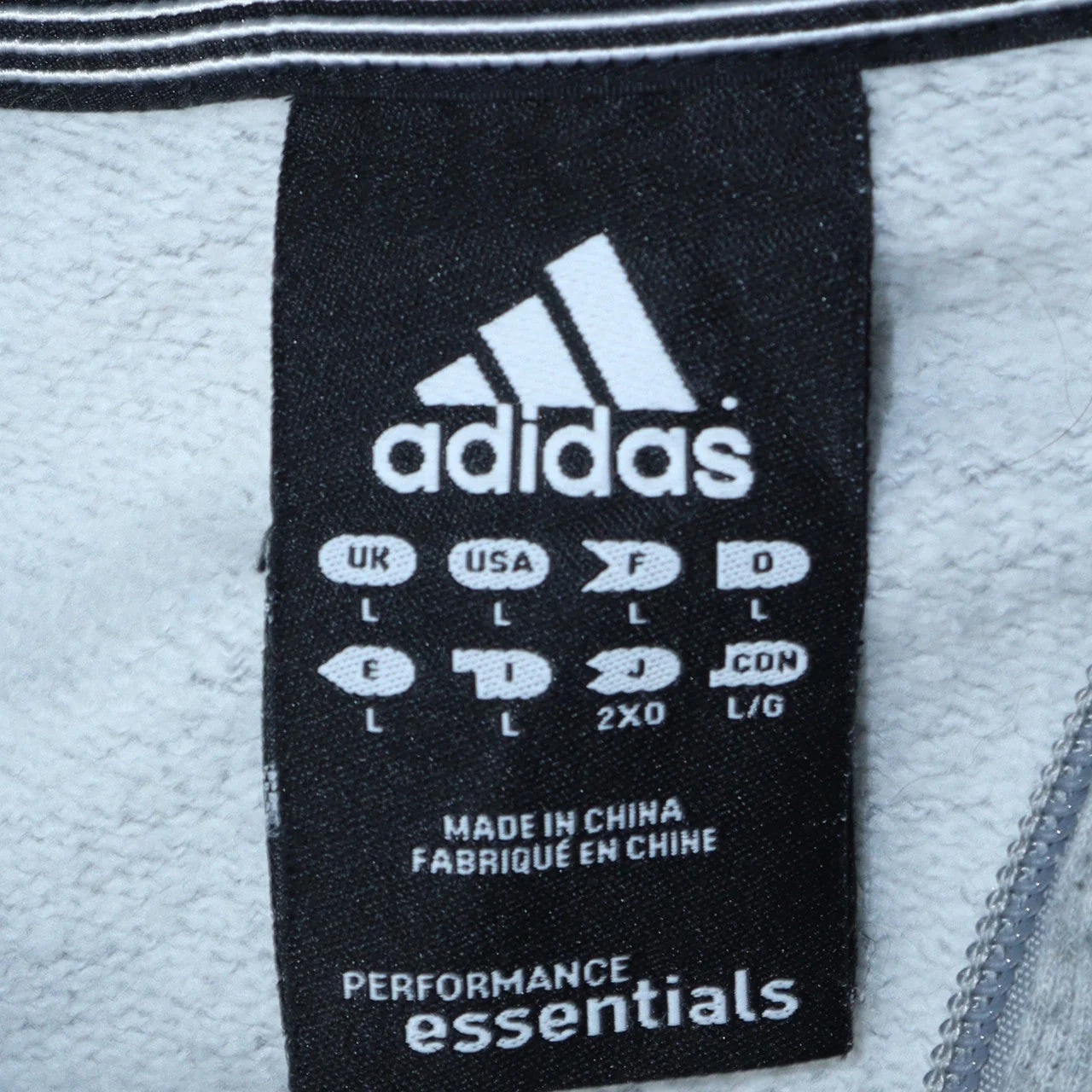 adidas Men's Grey 1/2 Zip Sweatshirt L Performance Essentials - Image 5