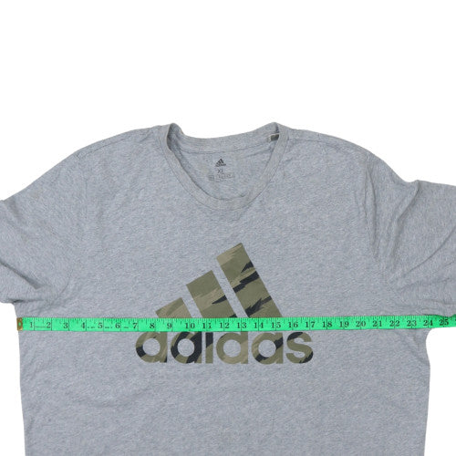 Adidas Men's Grey Camouflage Logo Crew Neck T-Shirt XL - Image 2