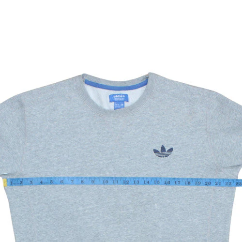 Adidas Men's Grey Crew Neck Fleece Sweatshirt M Regular - Image 2