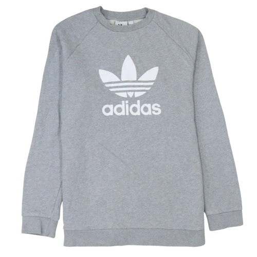 Adidas Men's Grey Crew Neck Pullover Sweatshirt L