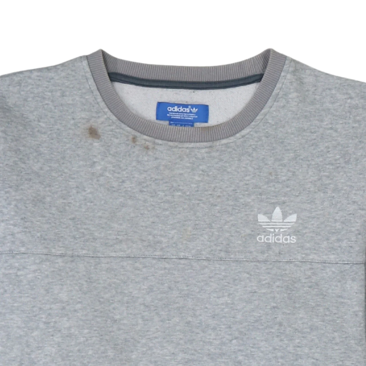 Adidas Men's Grey Crew Neck Pullover Sweatshirt Size M - Image 8