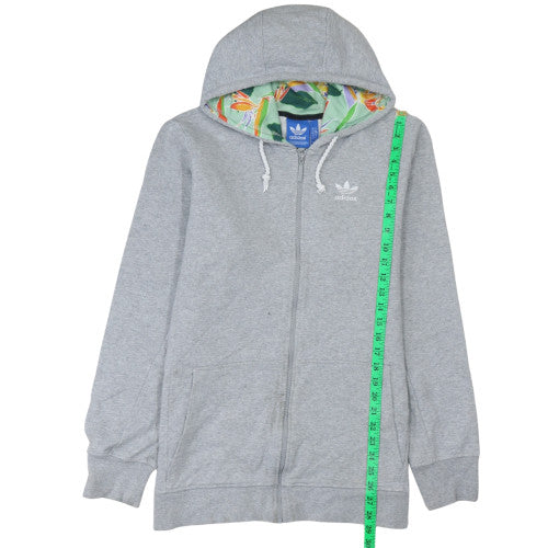 Adidas Mens Grey Full Zip Hoodie 2XL Hooded Sweatshirt - Image 3