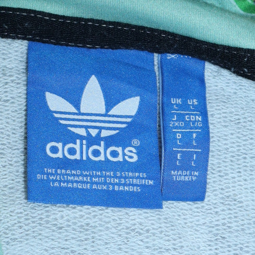 Adidas Mens Grey Full Zip Hoodie 2XL Hooded Sweatshirt - Image 5
