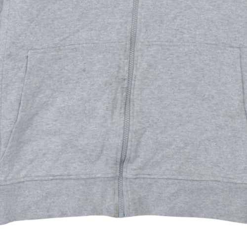 Adidas Mens Grey Full Zip Hoodie 2XL Hooded Sweatshirt - Image 7