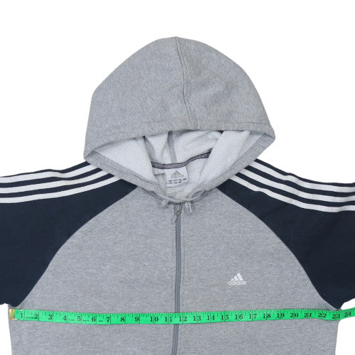 Adidas Mens Grey Full Zip Hoodie L Classic Sportswear - Image 2