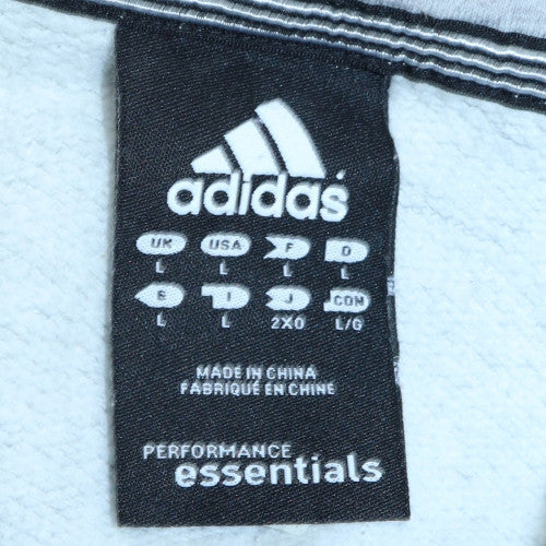 Adidas Men's Grey Full Zip Hoodie L Sports Essentials - Image 5