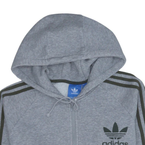 Adidas Mens Grey Full Zip Hoodie M Classic Sportswear - Image 8