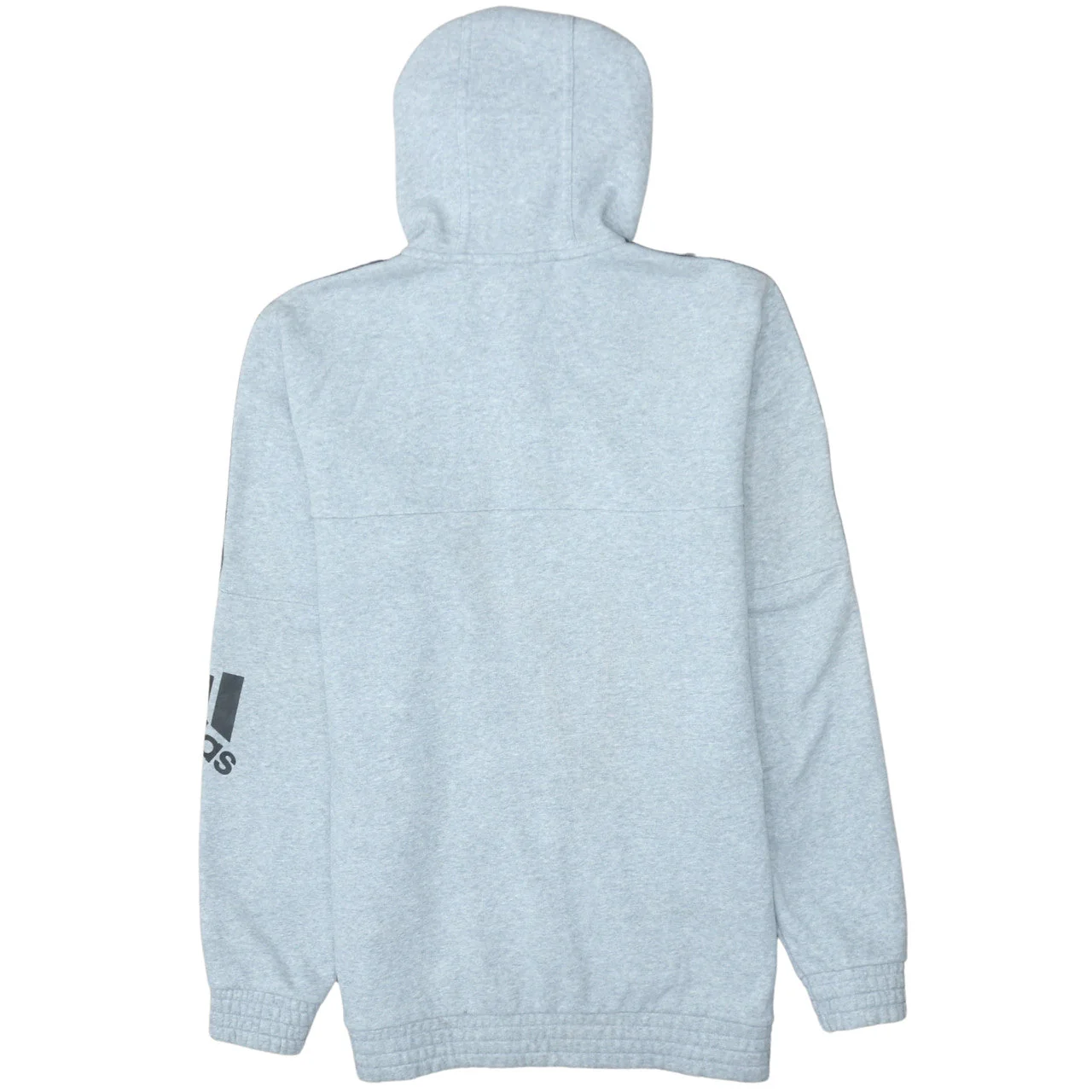 Adidas Men's Grey Full Zip Hoodie M Sportswear Fleece Jacket - Image 4