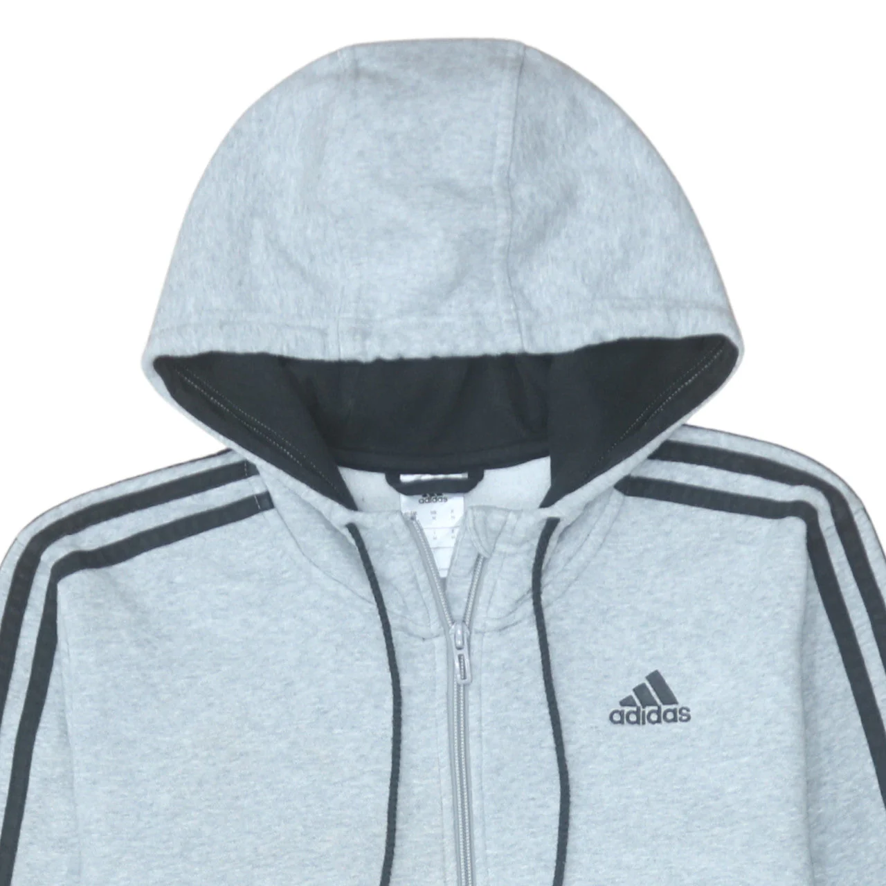 Adidas Men's Grey Full Zip Hoodie M Sportswear Fleece Jacket - Image 7