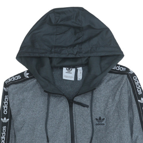 Adidas Mens Grey Full Zip Hoodie M Sportswear Hooded Sweatshirt - Image 7
