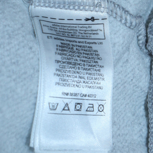 Adidas Mens Grey Full Zip Hoodie Size M Hooded Sweatshirt - Image 6