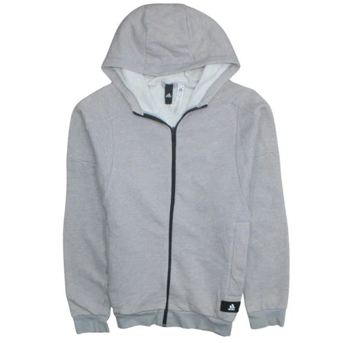Adidas Mens Grey Full Zip Hoodie Size M Regular Fit