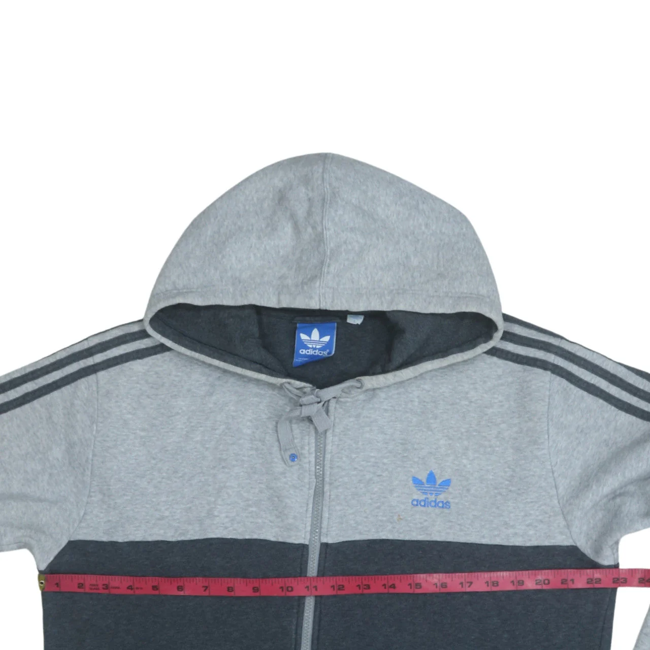 Adidas Men's Grey Full Zip Hoodie Size M Regular Fit - Image 2