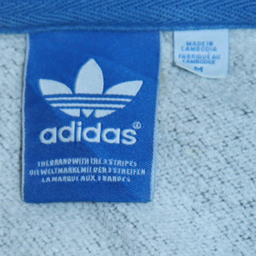 Adidas Mens Grey Full Zip Hoodie Size M Sports Casual - Image 5