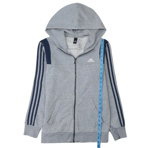 Adidas Men's Grey Full Zip Hoodie Size S Sports Fleece - Image 2