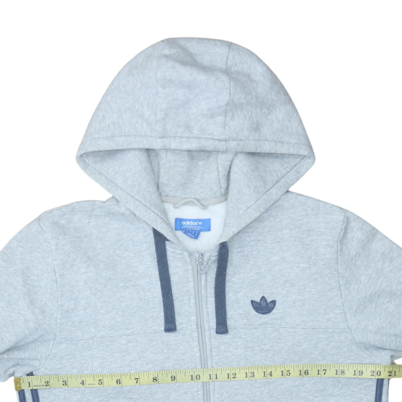 Adidas Men's Grey Full Zip Hoodie Sweatshirt Size M - Image 2