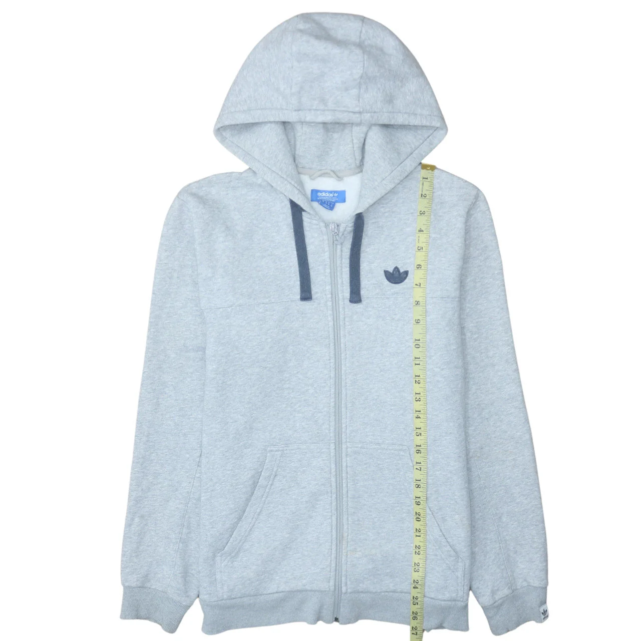 Adidas Men's Grey Full Zip Hoodie Sweatshirt Size M - Image 3