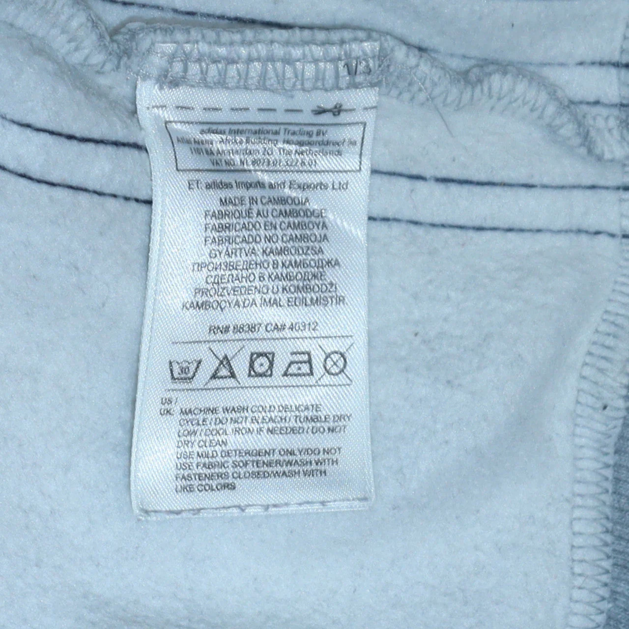 Adidas Men's Grey Full Zip Hoodie Sweatshirt Size M - Image 6