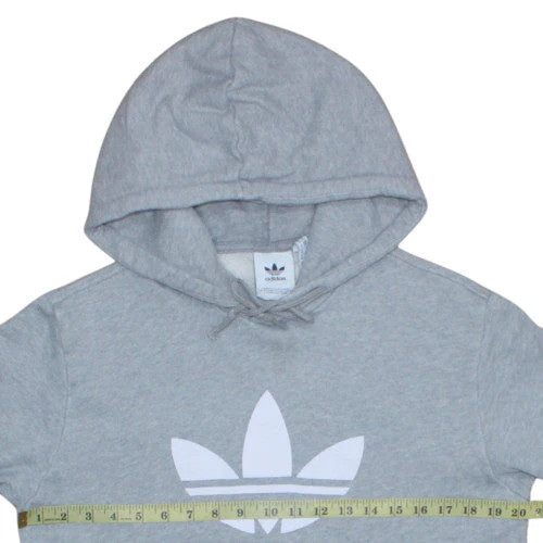 Adidas Men's Grey Hooded Pullover Sweatshirt M Classic Logo - Image 2