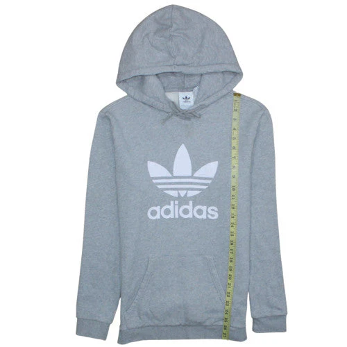 Adidas Men's Grey Hooded Pullover Sweatshirt M Classic Logo - Image 3