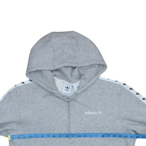 Adidas Men's Grey L Half Zip Hooded Sweatshirt Fleece Sports Top - Image 3
