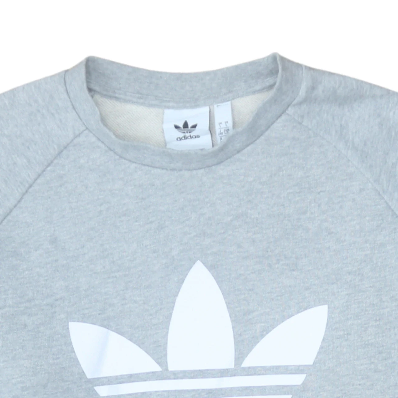 Adidas Mens Grey Large Pullover Crew Neck Logo Sweatshirt - Image 7