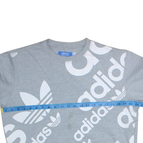 Adidas Men's Grey Logo Pullover Sweatshirt Size M - Image 2