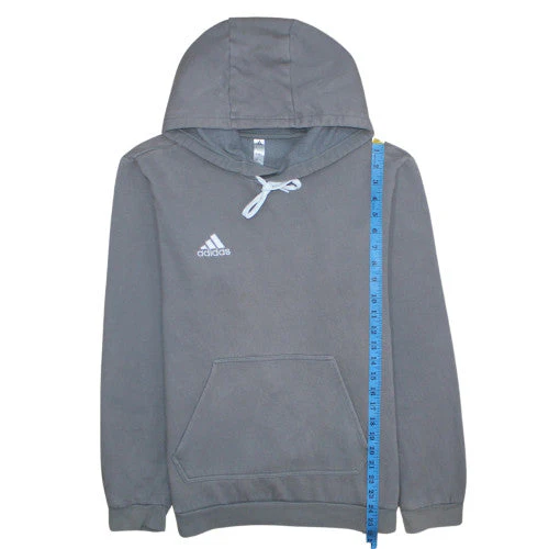 Adidas Men's Grey Pullover Hoodie M Sports Fleece Sweatshirt - Image 2